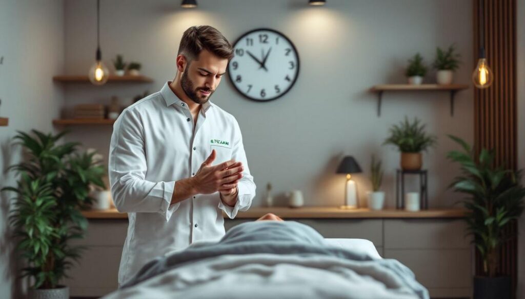 T4 push technique providing migraine and spinal relief.