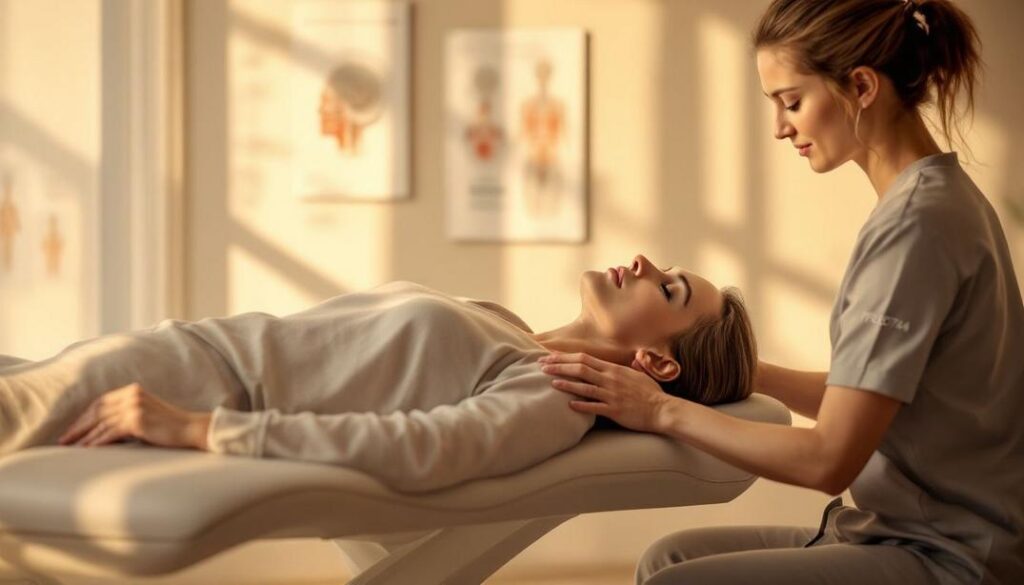 A focused therapy session addressing mobility issues, specifically targeting Frozen Shoulder.