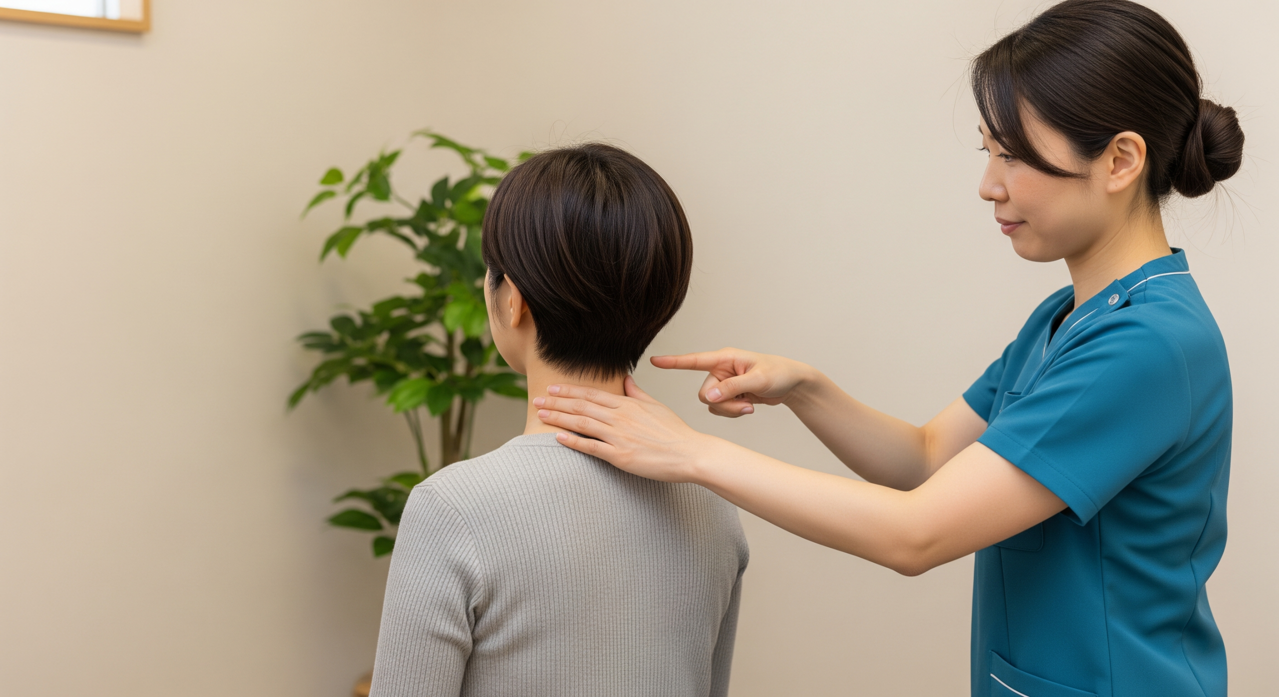 Neck and cervical posture assessment by a practitioner