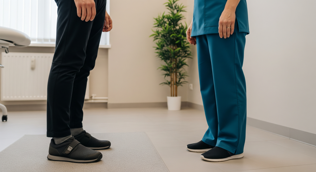 Standing posture assessment focusing on foot and leg alignment